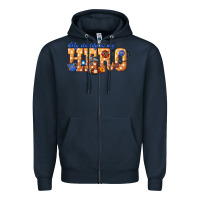Navy my daddy is my hero dispatcher Zipper Hoodie - texasbilliewilder