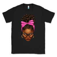 Black afro messy bun pink bow Classic Tee - texasbilliewilder