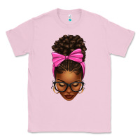 Bubblegum Pink afro messy bun pink bow Classic Tee - texasbilliewilder
