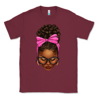 Afro Messy Bun Pink Bow Classic Tee | Teevron