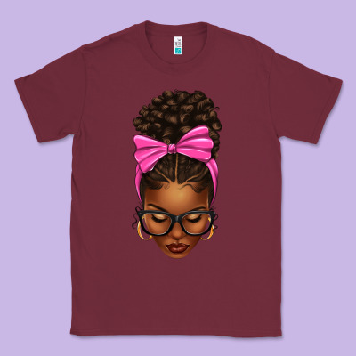 Afro Messy Bun Pink Bow Classic Tee Designed By Texasbilliewilder