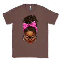 Chestnut afro messy bun pink bow Classic Tee - texasbilliewilder