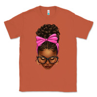 Copper afro messy bun pink bow Classic Tee - texasbilliewilder
