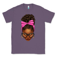 Lavender afro messy bun pink bow Classic Tee - texasbilliewilder