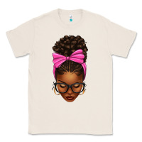 Natural afro messy bun pink bow Classic Tee - texasbilliewilder