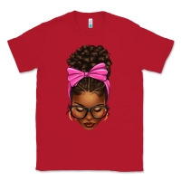 Red afro messy bun pink bow Classic Tee - texasbilliewilder