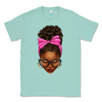 Seafoam afro messy bun pink bow Classic Tee - texasbilliewilder