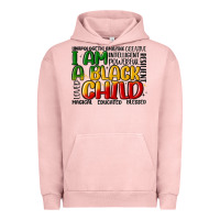 Pigment Salmon i am a black child Urban Hoodie - MaliasSmallBusiness