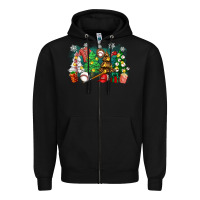 Black christmas trees with baseball Zipper Hoodie - Zillion Design Studio
