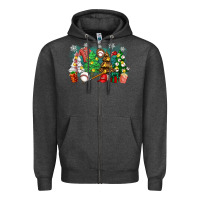 Charcoal Heather christmas trees with baseball Zipper Hoodie - Zillion Design Studio