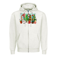 Oatmeal Heather christmas trees with baseball Zipper Hoodie - Zillion Design Studio