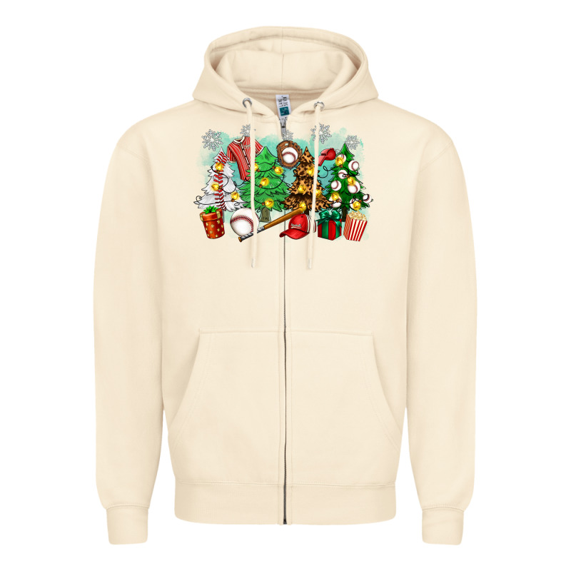 Christmas Trees With Baseball Zipper Hoodie by Zillion Design Studio | Teevron