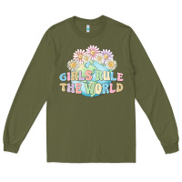 Army Green girls run the world Long Sleeve Tee - MaliasSmallBusiness
