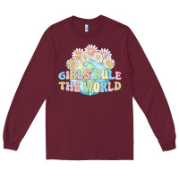 Burgundy girls run the world Long Sleeve Tee - MaliasSmallBusiness