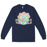 Navy girls run the world Long Sleeve Tee - MaliasSmallBusiness