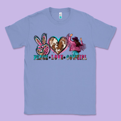 Peace Love Cowgirl Classic Tee Designed By Zillion Design Studio
