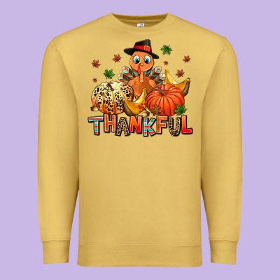 Thankful Pumpkins And Turkey Premium Sweatshirt Designed By Adodesignshop