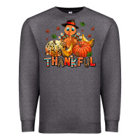 Charcoal Heather thankful pumpkins and turkey Premium Sweatshirt - AdoDesignShop