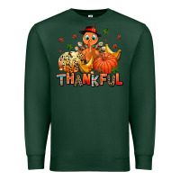 Sports Green thankful pumpkins and turkey Premium Sweatshirt - AdoDesignShop