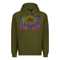 Army Green colorful zebra background Premium Hoodie - RanaPortraitStore