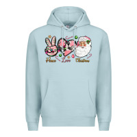 Blue Mist pink peace love christmas Premium Hoodie - NancyCooperArtShop