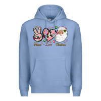 Colony Blue pink peace love christmas Premium Hoodie - NancyCooperArtShop