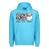 Ocean Blue pink peace love christmas Premium Hoodie - NancyCooperArtShop
