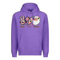 Purple pink peace love christmas Premium Hoodie - NancyCooperArtShop