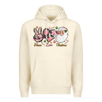 Sandshell pink peace love christmas Premium Hoodie - NancyCooperArtShop