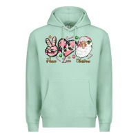 Seafoam pink peace love christmas Premium Hoodie - NancyCooperArtShop