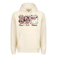 Tofu pink peace love christmas Premium Hoodie - NancyCooperArtShop