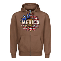 Chestnut merica with sunflower Zipper Hoodie - texasbilliewilder