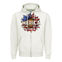 Merica With Sunflower Zipper Hoodie | Teevron