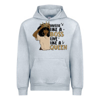 Heather Grey hustle like a boss live like a queen Urban Hoodie - MaliasSmallBusiness