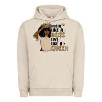 Pigment French Oak hustle like a boss live like a queen Urban Hoodie - MaliasSmallBusiness