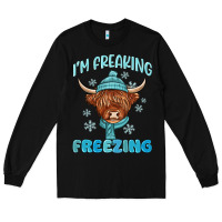 Black i'm freaking freezing Long Sleeve Tee - MaliasSmallBusiness