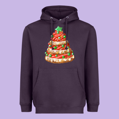 Red Christmas Cookie Cake Fa Element Heavyweight Hoodie Designed By Fadigitalartstudio