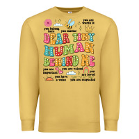 Antique Gold customized teacher dear tiny human behind me back Premium Sweatshirt - JahusDesignShop