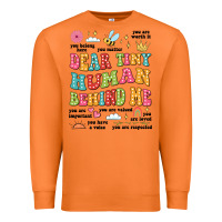 Carrot customized teacher dear tiny human behind me back Premium Sweatshirt - JahusDesignShop