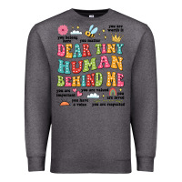 Charcoal Heather customized teacher dear tiny human behind me back Premium Sweatshirt - JahusDesignShop