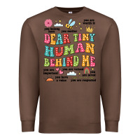 Chestnut customized teacher dear tiny human behind me back Premium Sweatshirt - JahusDesignShop