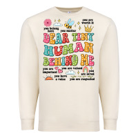 Sandshell customized teacher dear tiny human behind me back Premium Sweatshirt - JahusDesignShop