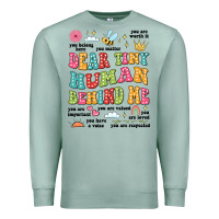 Seafoam customized teacher dear tiny human behind me back Premium Sweatshirt - JahusDesignShop