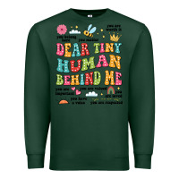 Sports Green customized teacher dear tiny human behind me back Premium Sweatshirt - JahusDesignShop