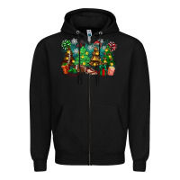 Black christmas trees with football Zipper Hoodie - Zillion Design Studio