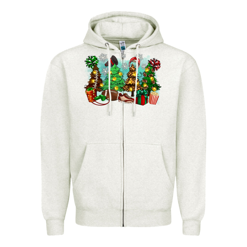 Christmas Trees With Football Zipper Hoodie by Zillion Design Studio | Teevron
