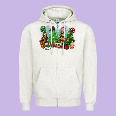 Zipper Hoodie christmas trees with football