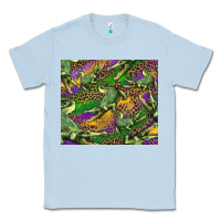 Dusty Blue mardi gras louisiana crocodile leopard Classic Tee - RanaPortraitStore