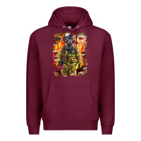 Burgundy Firefighter Fire And American Premium Hoodie - LillyAllenDesigns