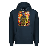 Navy Firefighter Fire And American Premium Hoodie - LillyAllenDesigns